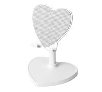 SOLUSTRE Portable Heart Shape Mobile Phone Desktop Stand for Smartphone and Tablet with Comfortable Viewing Position, Abs and Metal Material, Antislip Silicone Pad, for Library Study