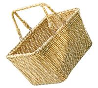 SOLUSTRE Portable Khaki Vegetable and Fruit Basket with Handle, Pp Material Storage Basket for Kitchen Pantry and Living Space, Practical and Fashionable Design for Holding Snacks