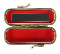 SOLUSTRE Portable Lipstick Storage Holder Box Red Flannelette and Aluminium Alloy Material with Mirror Easy to Use Lipstick Case Birthday Gift for Travel for Women for Wife or Mother