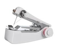 SOLUSTRE Portable Mini Sewing Machine Handy Sewing Tool White Stainless Steel Plastic Fast Stitching Suitable for Heavy Use Quick Repairing Random Color