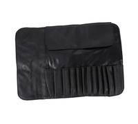 SOLUSTRE Portable PU Leather Cosmetic Brush Bag with Interior Flap Dustproof Makeup Organizer Pouch for Travel Toiletry Storage Case for Cosmetics and Brushes Compact