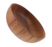 SOLUSTRE Portable Round Wooden Food Serving Tray Compact Sauce Dish for Soy Sauce Salad Dressing Mustard Chili Oil and Condiments Acacia Wood Plate for Household Kitchen and Party Use