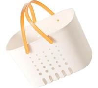 SOLUSTRE Portable Shower Caddy Storage Basket with Handle, Yellow Pp Plastic Organiser for Bathroom, Easy to Carry, Stylish Design, for Organizing and Snacks