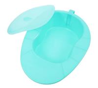 SOLUSTRE Portable Toilet for Elderly Light Green Pp Bedpan with Lid User Friendly Design Comfortable Experience Suitable for Homes and Hospitals