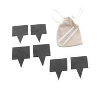 SOLUSTRE Premium Black Cheese Toppers Kit with Square Labels Chalk Pens and Burlap Bag Reusable Cake Labels for Pastries Desserts Cheese and Bread Decoration Easy to Write and Insert