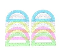 SOLUSTRE Protractor and Ruler Set 12pcs Large Semicircular 180 Degree with Dual Measurements for School Supplies and On-the-go Use