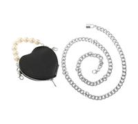 SOLUSTRE Punk Heart Waist Bag for Women with Adjustable Chain Belt and Proper Capacity, Mini Pu Leather Bag with Metal Pearl Chain, Casual and Versatile Waist Pack