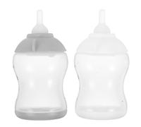 SOLUSTRE Puppy Nursing Bottles with Pp Material 2pcs Silicone Nipples Designed for Better Control of Milk Flow and Gentle Feeding for Newborn Puppies and Small Animals for Travel