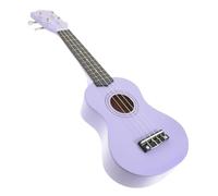 SOLUSTRE Purple Wooden Ukulele for Vintage Style Simulated Acoustic Guitar Early Educational Musical Instrument to Develop Creativity and Music Cognition Safe Smooth Surface for Ages
