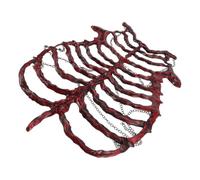 SOLUSTRE Red Hollow Rib Cage Skeleton Harness Costume Made of Lightweight Plastic with Smooth Surface, Adaptable for Day the Dead and Halloween Parties, Gothic Cosplay Accessory