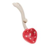 SOLUSTRE Red Mushroom Ceramic Noodle Spoon Whimsical Asian Soup Spoons with Porcelain Ladles for Ramen Pho Rice and Dessert Charming Cute Kitchen Tableware