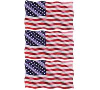 SOLUSTRE Reflective American Flag Decals 3pcs Wavy USA Flag Car Stickers Bumper Patriotic Decals 12.5x7.5cm United Sates of America Flag Stickers for Truck Motorcycle