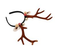 SOLUSTRE Reindeer Antlers Headband with Pine Cone Charms Comfortable Brown Costume Accessory for Men and Women Festive Xmas Party Hair Hoop Enhancing Holiday Spirit