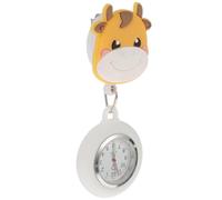 SOLUSTRE Retractable Buckle Pocket Watch for Nurses, Practical Quartz and Metal Cartoon Hanging Watch with Delicate Design, Simple Style Suitable for Medical Use