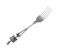 SOLUSTRE Retro Cutlery Fork Skeleton Retro Fork Silver Titanium Steel Dishwasher Safe Table Serving for Halloween Party