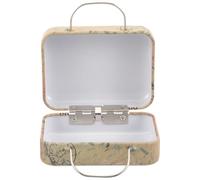 SOLUSTRE Retro Small Eyelash Case Mini Travel Suitcase False Eyelash Storage Box Handheld Jewelry Organizer for Cosmetics and Trinkets