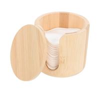 SOLUSTRE Reusable Bamboo Makeup Removal Pads Set with Storage Tube, Rounded Cotton Facial Pads for Home and Salon Use, Soft and Eco-Friendly Design to Grip and Save Powder Efficiently