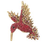 SOLUSTRE Rhinestone Bird Brooch Hummingbird Pin Unique Design Alloy Brooch Adorned with Rhinestones Elegant Clothing Accessory for Formal Events 2.16x1.38x0.39in