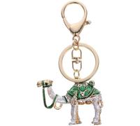 SOLUSTRE Rhinestone Camel Keychains Lightweight Portable Zinc Alloy Handbag Charm Creative Stylish Lifelike Green Pendant Decoration for Women