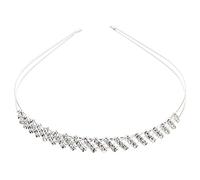 SOLUSTRE Rhinestone Wedding Headband Glamorous and Stunning with Brilliant Crystal Decoration, Silver Hair Accessory Leaves Headdress for Homecomings and Daily Use