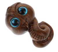 SOLUSTRE Sandalwood Chinese Year Snake Pendant with Crystal Eyes Versatile Lucky Animal Figurine Keychain for Wealth Prosperity Handcrafted Feng Shui Decor Accessory for Bags Phones Keys