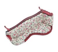 SOLUSTRE Scale Miniature Floral Settee Couch for Dollhouse Living European Style Loveseat Sofa Vintage Country Dollhouse Furniture for Collectors and DIY Scene Props