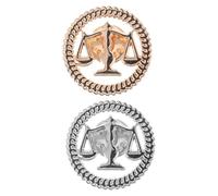 SOLUSTRE Scale of Justice Lawyer Brooch Set 2Pcs, Gold and Silver Alloy Lapel Pins for Law Students and Judges, Shirt Collar Accessories for Legal Events and Court
