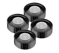 SOLUSTRE Screw Caps with 4 Pieces 4 cm Plastic Caps Bottle Lid Round Glass Beer Bottle Stoppers for Wine Jugs Brewing Accessories Black