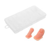 SOLUSTRE Silicone Fake Foot Toenail Practice Set with 2 Realistic Toes and 120 Nail Tips for Nail Art Training, Mannequin Silicone Toe for Professional and Beginner Use, Travel and Personal