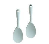 SOLUSTRE Silicone Rice Paddle Set with Good Grip and Easy to Clean Design 2pcs Non-Stick Wear-Resistant Rice Scoopers for Home and Hotel Kitchen Use