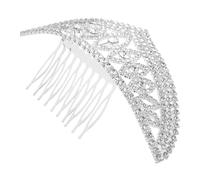 SOLUSTRE Silver Crystal Bridal Tiara Crown with Comb Dazzling Alloy Princess Headpiece for Wedding Birthday Cosplay and Special Events