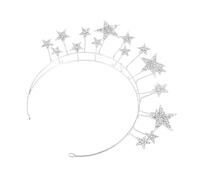 SOLUSTRE Silver Rhinestone Star Headband Bridal Hair Accessory for Wedding and Birthday, Lightweight Alloy Party Head Ornament for Girls and Women