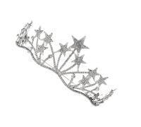 SOLUSTRE Silver Rhinestone Star Headband Elegant and Beautiful Look Hair Accessory and Chic Design Sturdy Crystal Material for Bride Wedding Birthday Party