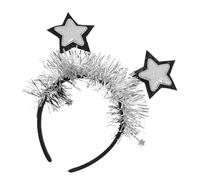 SOLUSTRE Silver Star Shaped Hair Hoop for Women Lightweight Comfortable Headband for Cosplay Parties Stage Performances Shiny Hair Accessory