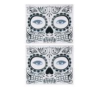 SOLUSTRE Skeleton the Waterproof Tattoos Temporary on 2pcs Halloween, Premium Paper Stickers Stick that Firmly Day Dead Decoration Party Skin Face