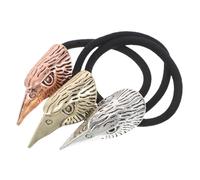SOLUSTRE Skull 3d Crow Skull Motif Viking Style Hair Tie 3pcs with Strong Elastic Hold and Lightweight Alloy Hair Rope for Festival and Daily Wear for Women