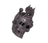 SOLUSTRE Skull Waterfall Incense Burner LED Aromatherapy Diffuser Backflow Smoke Fountain for Halloween Yoga Meditation Relaxation Stress Relief Home Decor