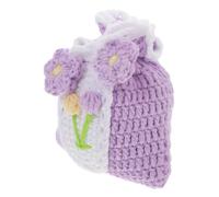 SOLUSTRE Small Crochet Drawstring Purse Woolen Yarn Coin Holder Pouch for Women Cute Mini Wallet with Vibrant Color and Versatile Storage for Casual and Special Occasions