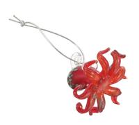 SOLUSTRE Small Glass Octopus Hanging Decoration 1.8 Inch Octopus Ornament Handmade Glass Figurine with Crystal Finish, Resists Fading, for Car Rearview Mirror or Office Desk