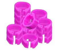 SOLUSTRE Small Poultry Leg Tags 100 Pcs Poultry Identification Rings Purple PP Reusable Clear Numbering for Aviary Farm Chicks