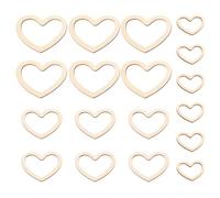 SOLUSTRE Small Wooden Heart Rings 18Pcs for DIY Dream Catcher and Macrame Wreath Frame, Wooden Hoop Rings for Nursery Wall Hanging and Floral Crafting