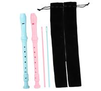 SOLUSTRE Soprano Recorder for German Fingering High Pitch Instruments in Cherry Blossom Pink Ocean Blue Lightweight Abs Musical for Beginners School Home Practice