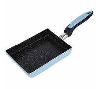 SOLUSTRE Square Nonstick Egg Frying Cooker Pan with Heat Insulation Handle Compatible with Gas Stove Aluminum Alloy Bakelite Handle for Home Kitchen and Outdoor Cooking Random Color