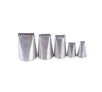 SOLUSTRE Stainless Steel Cream Nozzle Basket Weave Pastry Tips Set 5 Pieces Sturdy Cake Decoration Tools for Cupcakes Fondant Baking Icing Piping Accessories