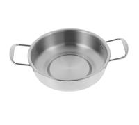 SOLUSTRE Stainless Steel Hot Pot Double Handle 18cm Small Cooking Pot Anti-Spill for Seafood Ramen Korean Stew Home Kitchen
