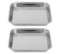SOLUSTRE Stainless Steel Platter - 5.5" Extra Small Plates Square Serving Tray Tiny Dinner Plates Heavy Duty Platter for Appetizers Cookies Steaks Desserts Salads Sleek Serving Parties