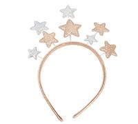 SOLUSTRE Star Headband Christmas Lovely Glitter Pentagram Crowns Hair Band for Birthday Holiday Festival Party Costume Silver Gold