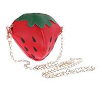 SOLUSTRE Strawberry Crossbody Bag with Red Chain Strap, Cute Shoulder Bag and Coin Purse for, Small ’S Fruit-Shaped Wallet for Daily Use and Travel