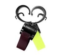 SOLUSTRE Stroller Bag Hooks for Baby Strollers and Motorcycles, Multifunctional No-Drill Clip Straps with Hook and Loop Fastener, Heavy Duty Shopping and Diaper Bag Holders, 2pcs Green and Brown