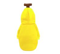 SOLUSTRE Stylish Banana Design Dog Bodysuit Hoodie for Puppies and Small Dogs, Polyester Material with Skin-friendly Fabric, Practical Autumn and Winter Clothes for Cold Days